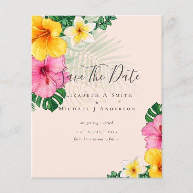 CHEAP Foto Rette Dates TROPICAL BLUME Beach Flyer (Vorne)