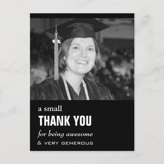 Cheap Foto Thank You Card Graduation Postkarte (Vorderseite)