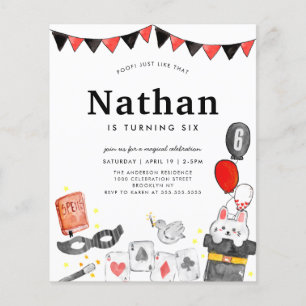 Cheap Magician Rabbit Wand Magic Show Geburtstag Flyer