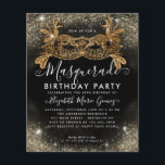 Cheap Masquerade Black Gold Glam Glitzer Geburtsta Flyer<br><div class="desc">Modern Glam Masquerade Black Gold Glitzer Sparkle Staub Birthday Party Einladung</div>