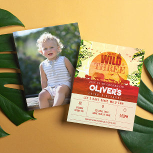 Cheap Safari Animal Young Wild & 3 Foto Geburtstag