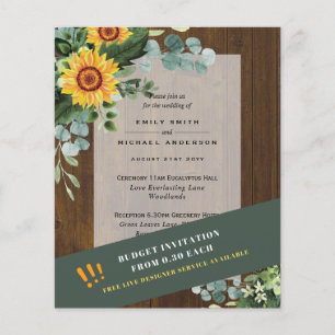 CHEAPEST WEDD INVITATIONS Sonnenblumen Eukalyptus Flyer