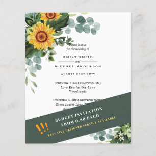 CHEAPEST WEDD INVITATIONS Sonnenblumen Eukalyptus Flyer