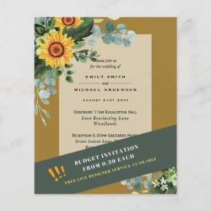 CHEAPEST WEDD INVITATIONS Sonnenblumen Eukalyptus Flyer