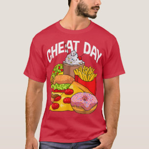 Cheat Day Workout Gym Fitness Funny Pizza Fries T-Shirt