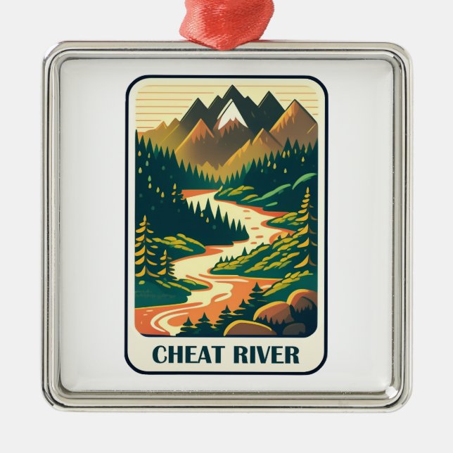 Cheat River West Virginia Colors Ornament Aus Metall (Vorne)