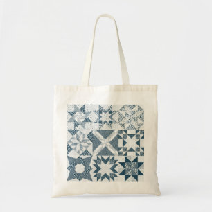 Cheater Traditionelle Patchwork Stars Quilt Blue Tragetasche