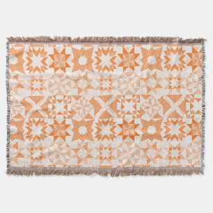 Cheater Traditionelle Patchwork Stars Quilt Orange Decke
