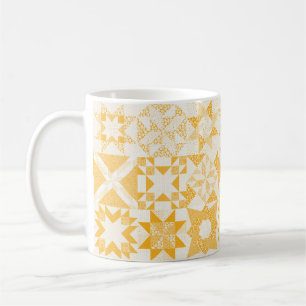 Cheater Traditionelle Patchwork Stars Quilt White Kaffeetasse