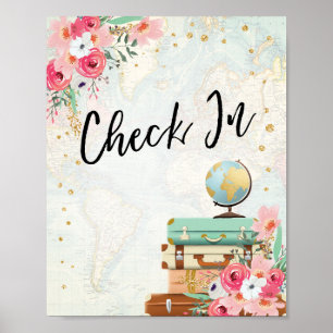 Check In Reise-Abenteuer-Brautjunggesellinnenabsch Poster
