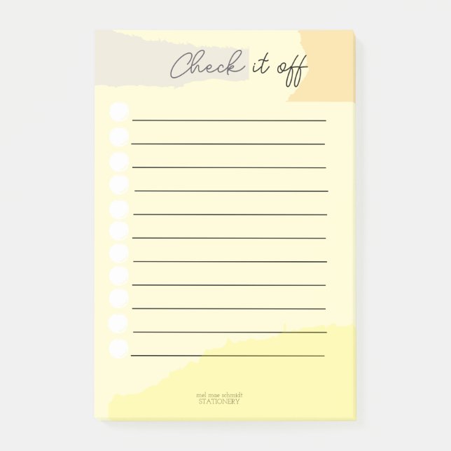 Check it off Notepad  Post-it Klebezettel (Vorderseite)