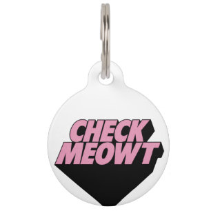 Check Meowt Runde Haustiermarke