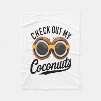 Check Out My Coconuts Funny Tropical Beach Humor N Fleecedecke