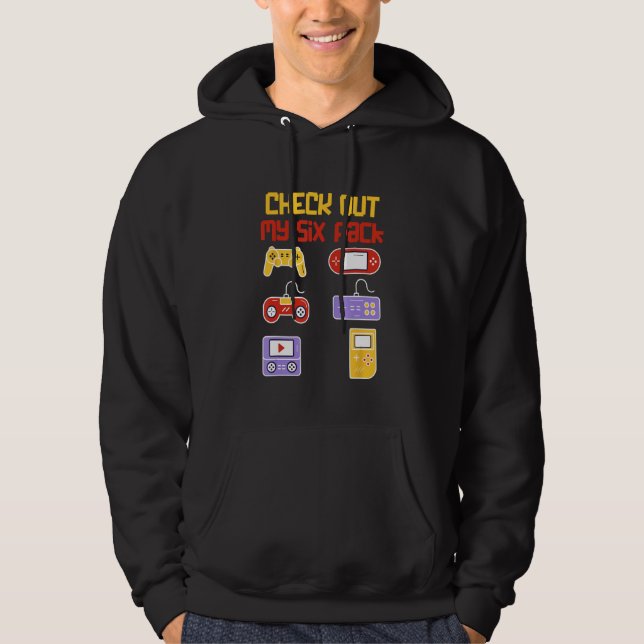 Check Out My Six Pack  Pixel Video Game for Gamers Hoodie (Vorderseite)