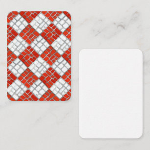CHECK ROUGE MOSAIC 3.5x2.5 Carte à note plate / Ve