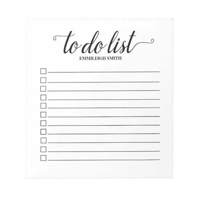 Checkbox für das Auswahlfeld Weißes Elegantes Pins Notizblock (Vorderseite)