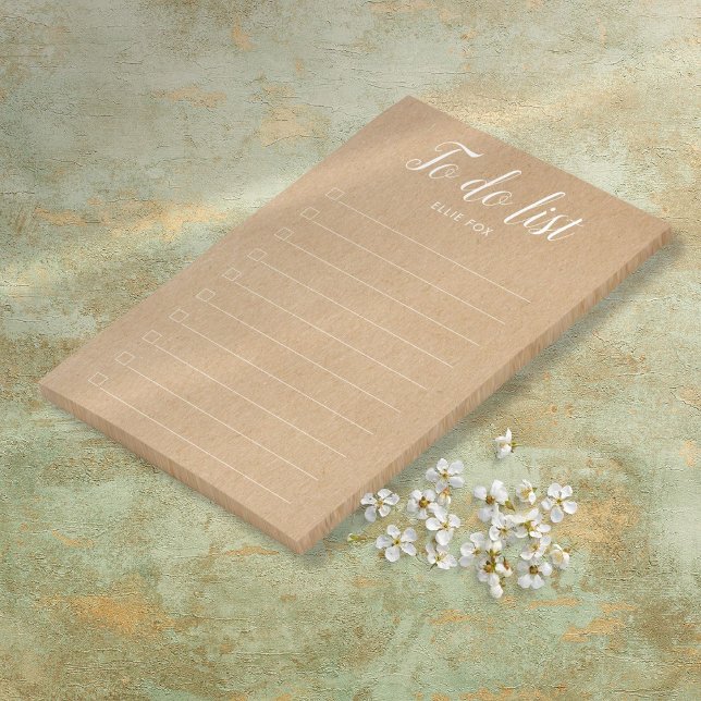Checkbox To Do List Planner Rustic Kraft Post-it Klebezettel (Checkbox To-Do List Planner Rustic Kraft Post-it Notes)