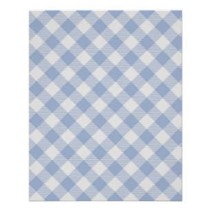 Checked Blue Gingham Classic Poster