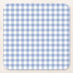 Checked Blue Gingham Classic Rechteckiger Pappuntersetzer