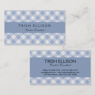 Checked Blue Gingham Classic Visitenkarte