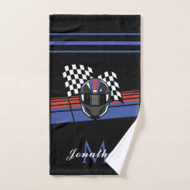 Checked Flag & Helmet Motorrad Individuelle Name C Handtuch
