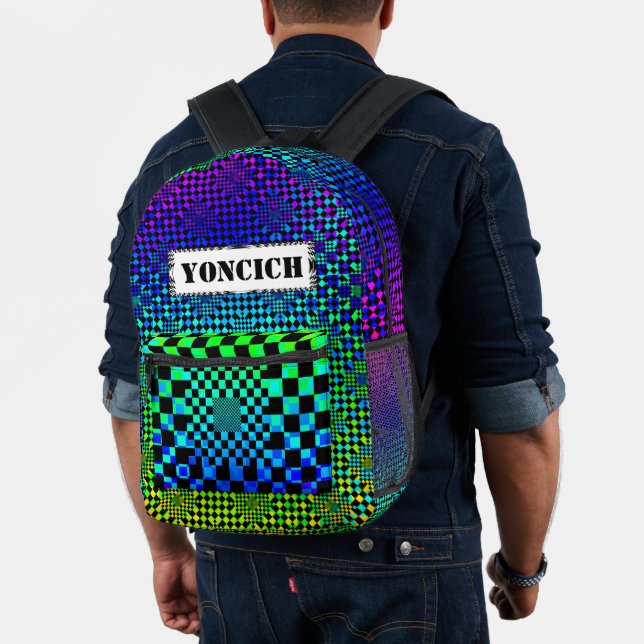 Checked Illusion von Kenneth Yoncich Bedruckter Rucksack (Insitu (Modell))