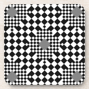 Checked Illusion von Kenneth Yoncich Getränkeuntersetzer