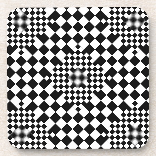 Checked Illusion von Kenneth Yoncich Getränkeuntersetzer (Vorderseite)