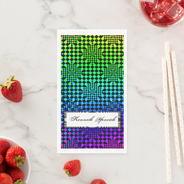 Checked Illusion von Kenneth Yoncich Serviette (Beispiel)