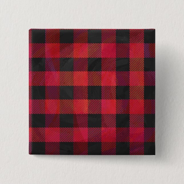Checked Kariert Red and Black Button (Vorderseite)