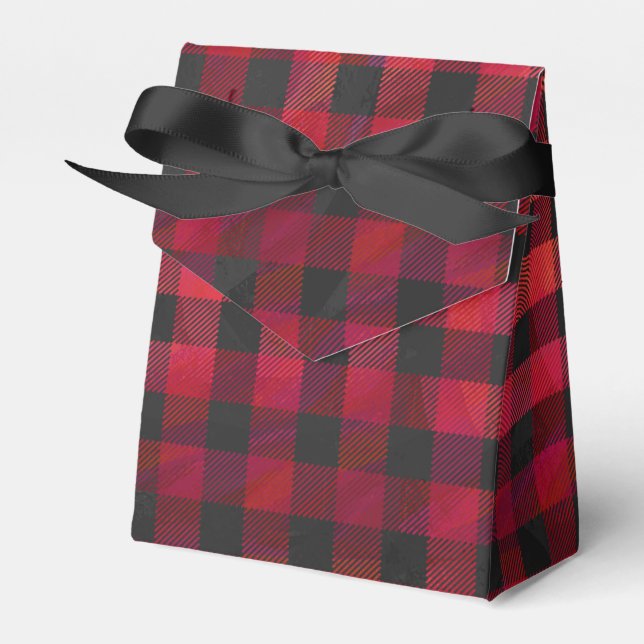 Checked Kariert Red and Black Geschenkschachtel (Vorderseite)