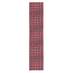 Checked Kariert Red and Black Kurzer Tischläufer