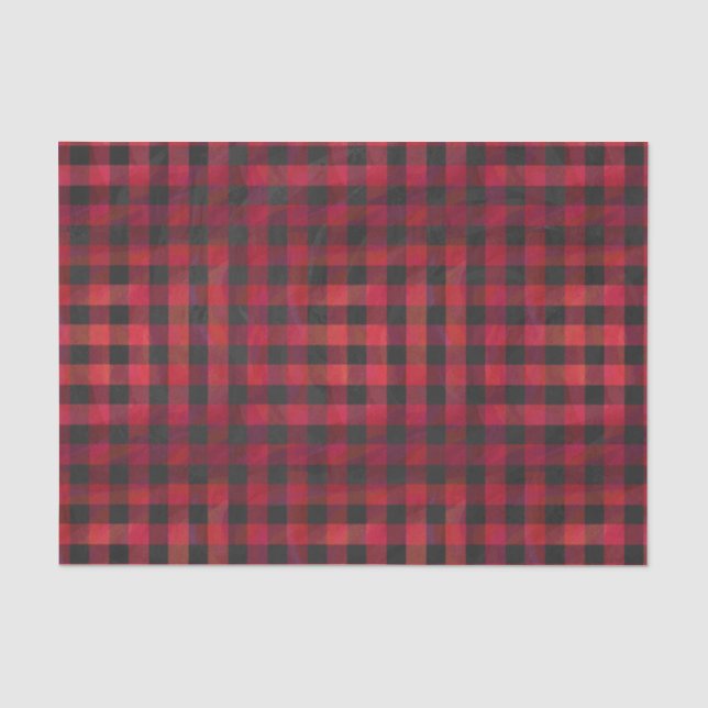 Checked Kariert Red and Black Seidenpapier (Vorderseite)