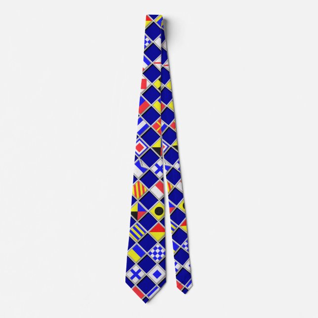 Checked Nautic Signal Flags Krawatte (Vorderseite)