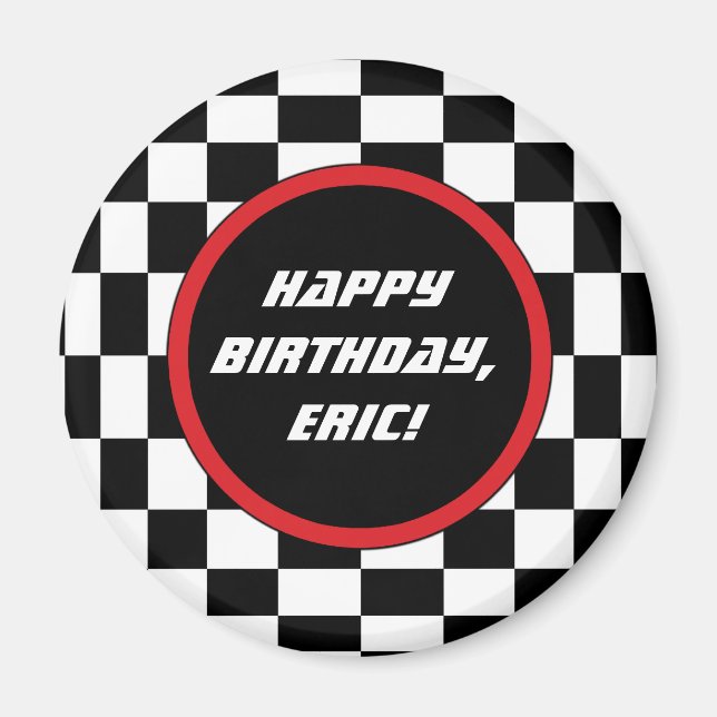 Checked Square Magnet (Vorne)