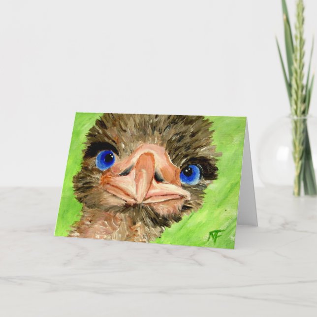 Checken Sie einfach die Ostrich Grußkarte ein Karte (Vorderseite)
