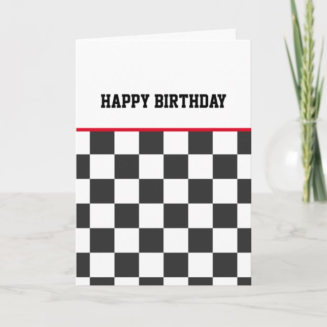 Checkerboard Happy Birthday Teens Karte (Vorderseite)