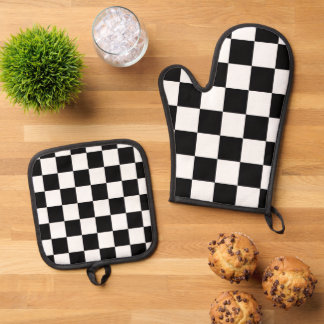 Checkerboard Home Rug of the Classic Elegance Ofenhandschuh & Topflappen-Set
