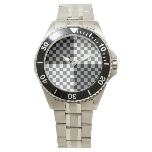 CHECKERBOARD PATTERN ARMBANDUHR (Vorderseite)