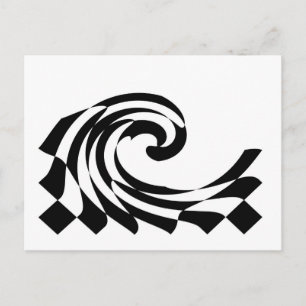 Checkerboard Wave Postcard Postkarte