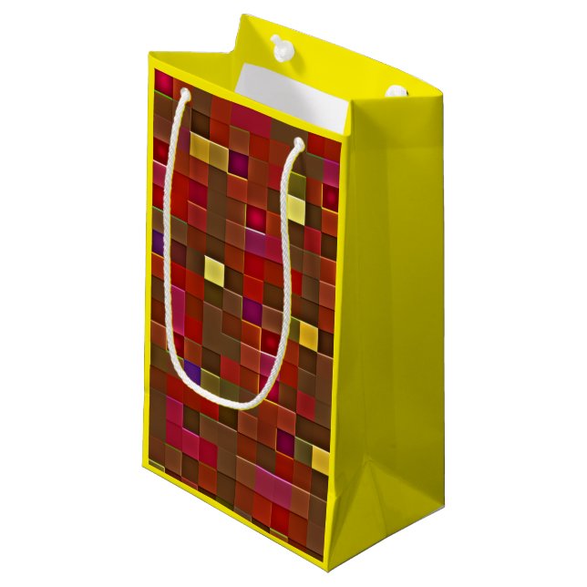 "Checkered Affair" (Small) Gift Bag Kleine Geschenktüte (Vorderseite Schrägansicht)