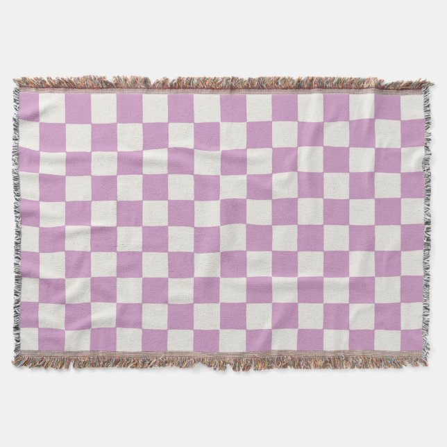 Checkered Checkerboard in Lavender Girls Schlafzim Decke (Vorderseite)