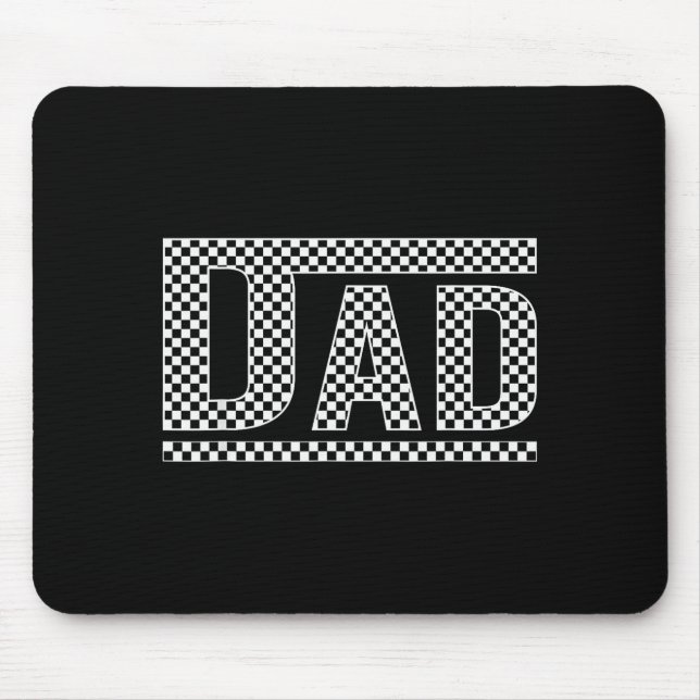 Checkered Dad Black White Funny Dad Father's Day M Mousepad (Vorne)