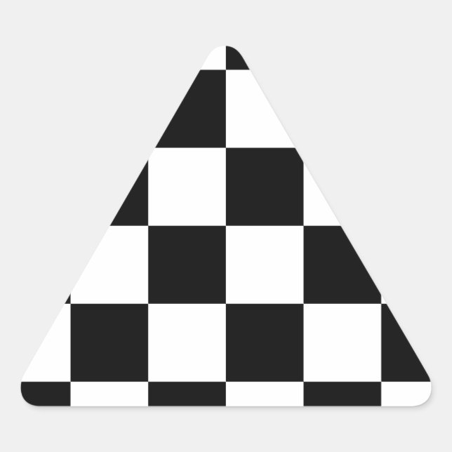 Checkered Flagge, die Dreieckiger Aufkleber (Vorderseite)
