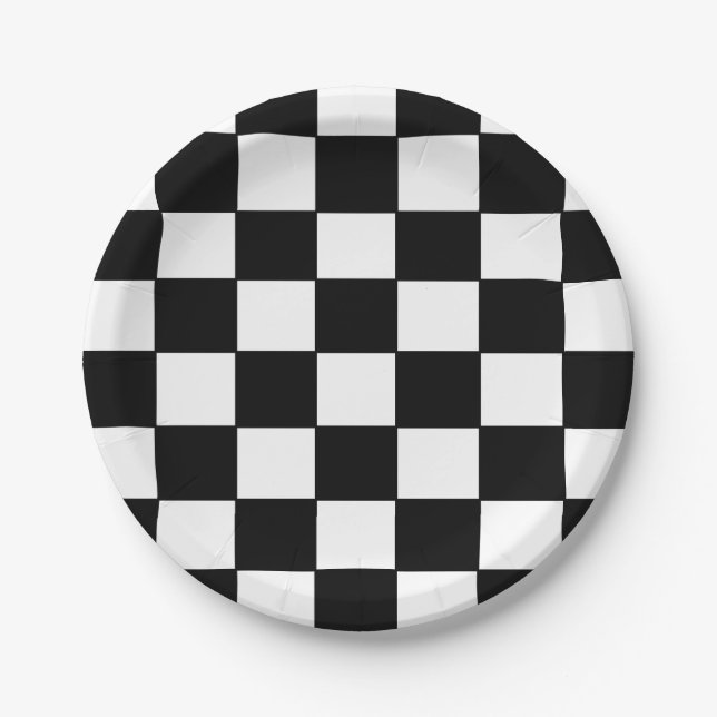 "Checkered Flaggen-" Papier-Teller Pappteller (Vorderseite)