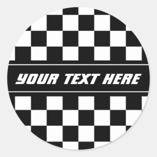 Checkered Flaggen-Schwarzweiss-Auto, das Aufkleber