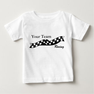 Checkered Flaggeswoop-Rennen-Team-Säuglings-Shirt Baby T-shirt