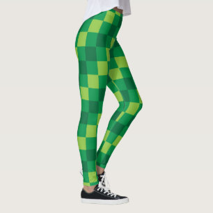 Checkered grüne Leggings