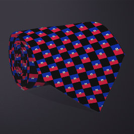 Checkered Haiti Flag Muster Krawatte