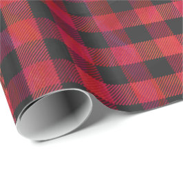 Checkered kariertes Rotes und schwarz Geschenkpapier